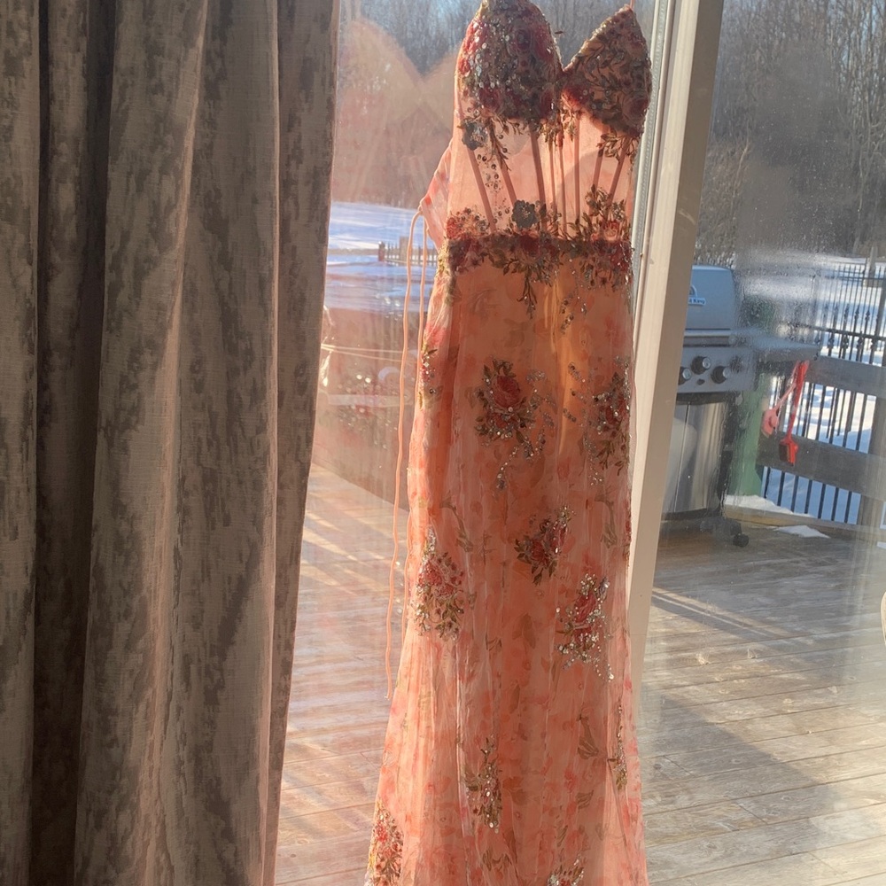 Luxe Elegant Pink evening dress or prom dress .